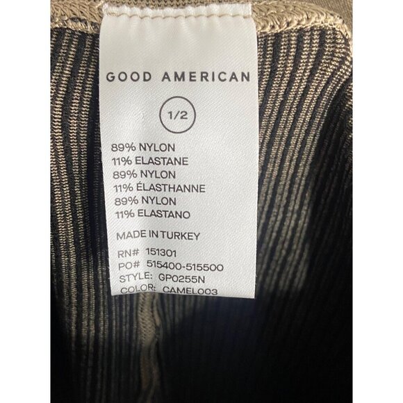 Good American Chunky Rib Legging Camel Color-sz 1/2 (small/medium) - Picture 9 of 9